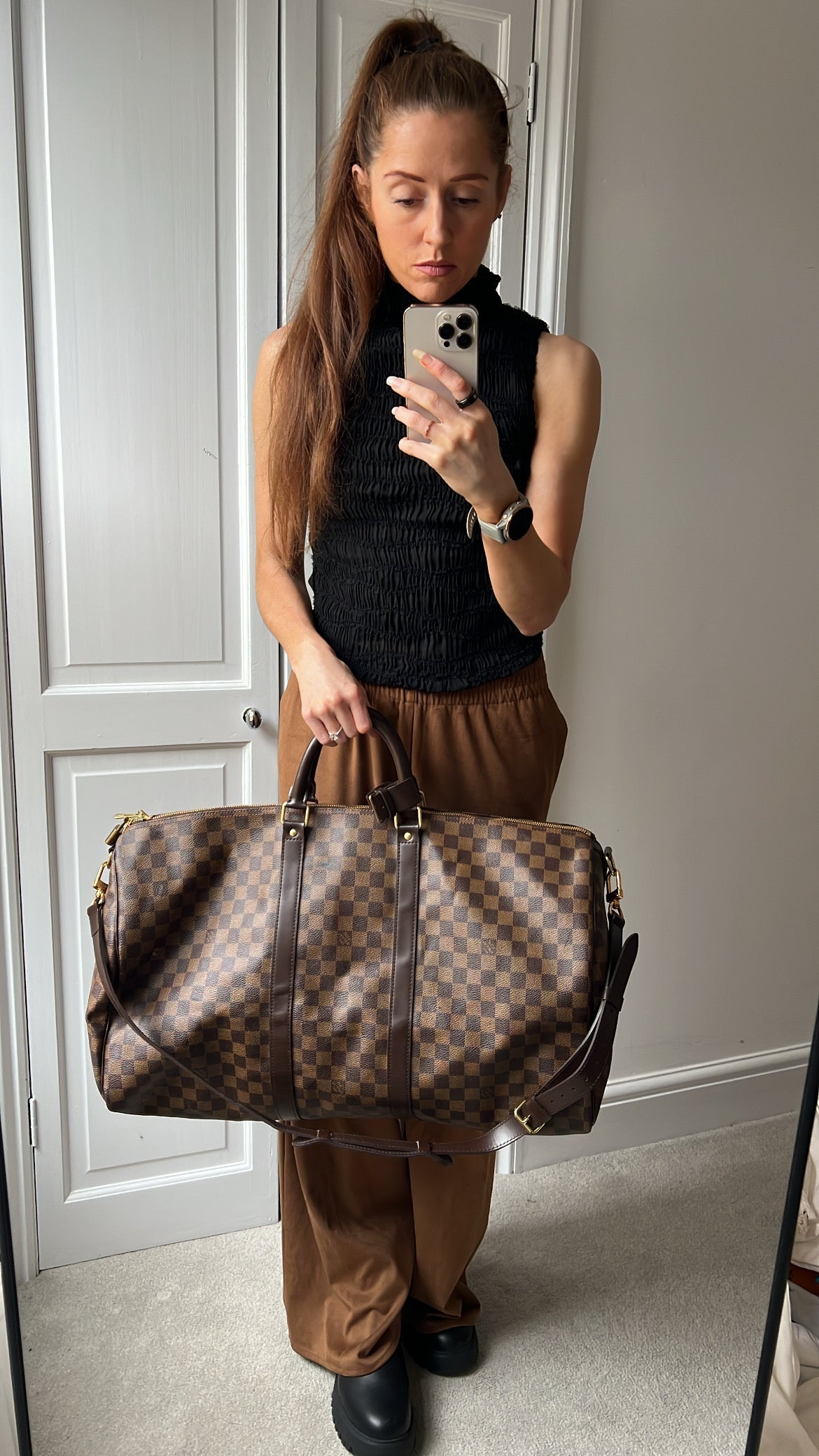 Louis Vuitton Keepall Bandouliere 55 Damier Ebene (RRP £2,020)