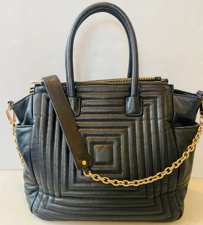 VIA SPIGA Black Leather Shoulder Bag/ Crossbody
