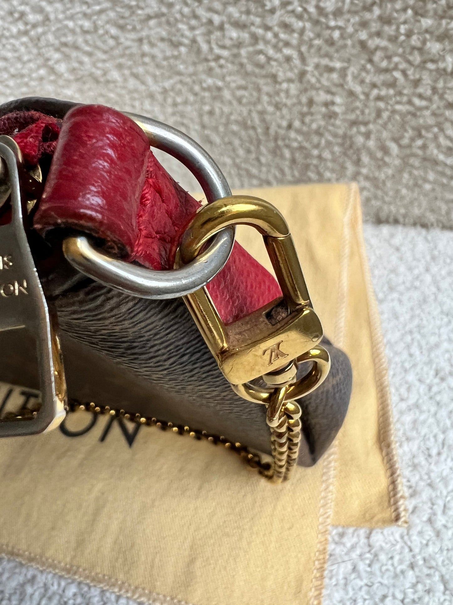 Louis Vuitton Red and Monogram Pallas Pochette