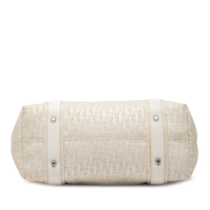 White Dior Diorissimo Trotter Canvas Street Chic Tote