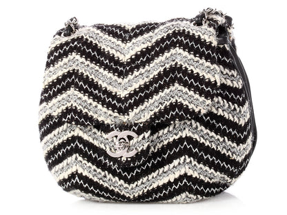 Chanel Black and White Tweed Handbag