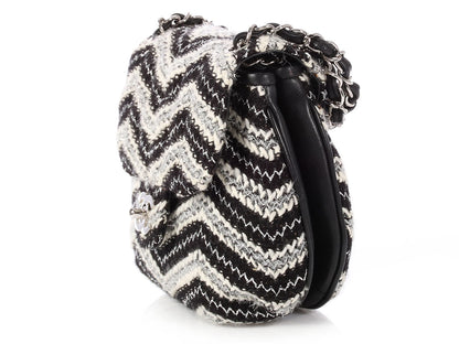 Chanel Black and White Tweed Handbag