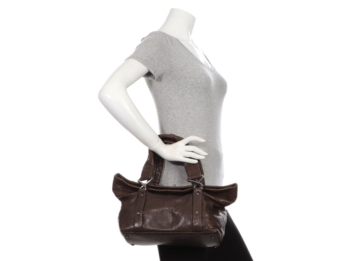 Chanel Brown/Khaki Quilted Leather 8 Knots Shoulder Bag