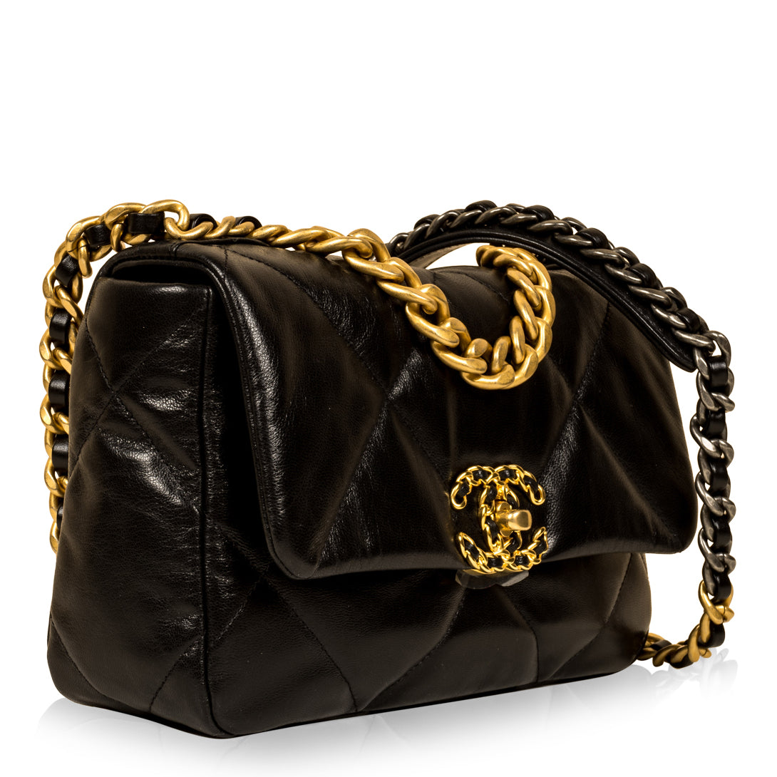 Chanel Chanel 19 Lambskin Black Shoulder Bag Style 27