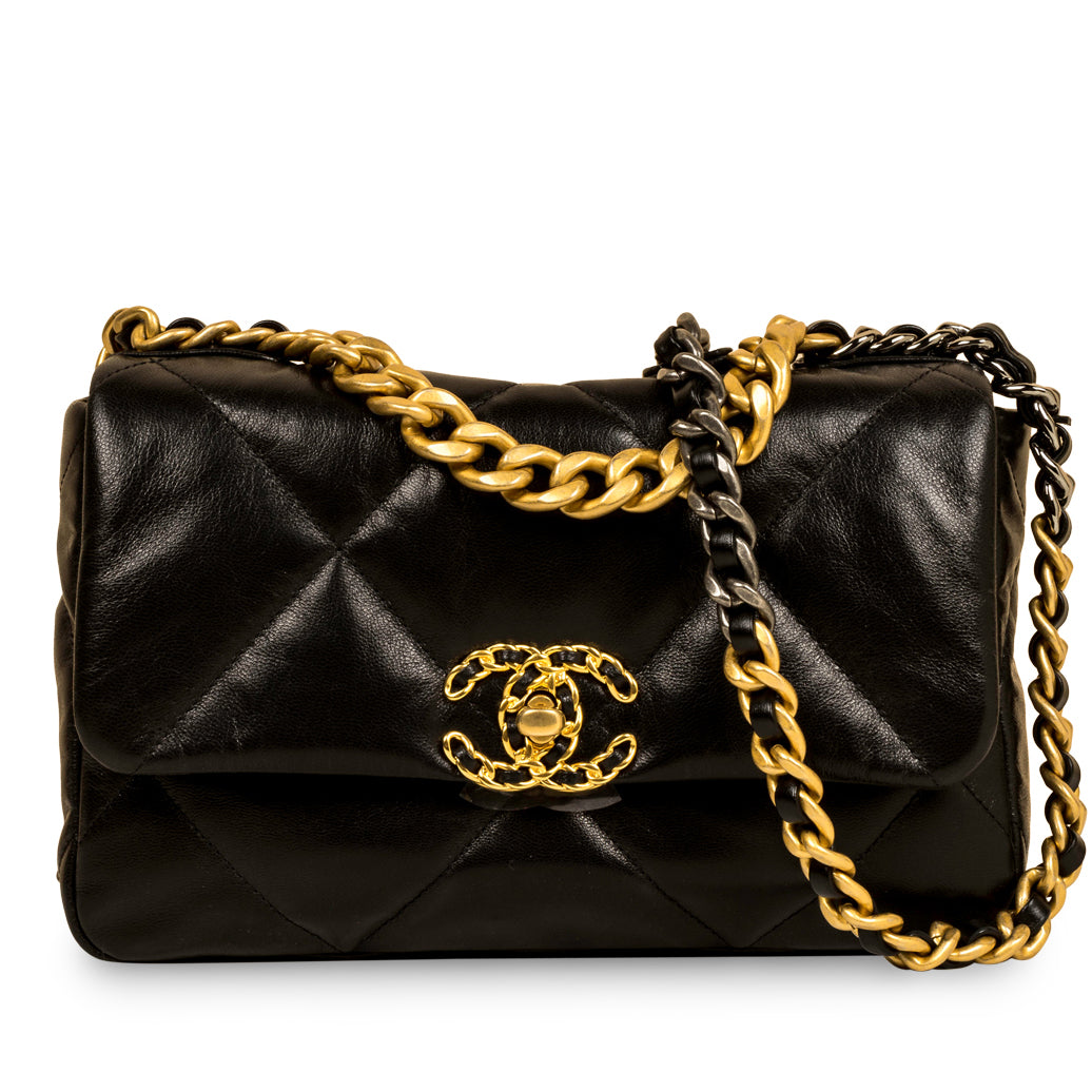 Chanel Chanel 19 Lambskin Black Shoulder Bag Style 22