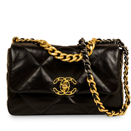 Chanel Chanel 19 Lambskin Black Shoulder Bag Style 22