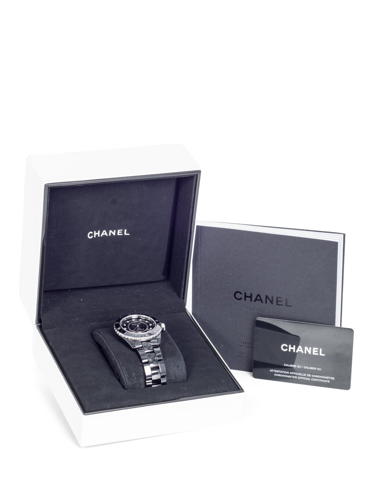 Chanel CC Logo Diamond J Watch Black Onyx