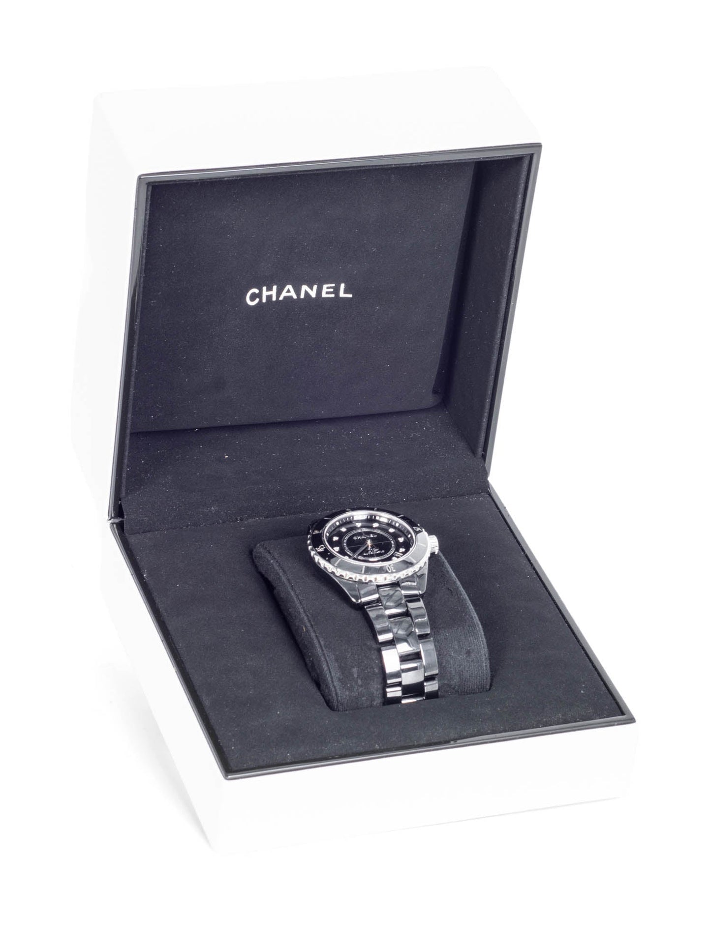 Chanel CC Logo Diamond J Watch Black Onyx
