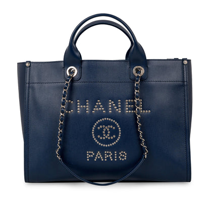 Chanel Cambon Canvas Silver Tote Bag