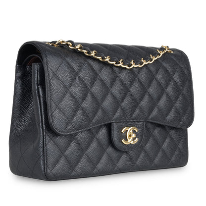 Chanel Classic Flap Caviar Black Shoulder Bag Style 19