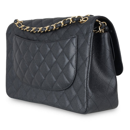Chanel Classic Flap Caviar Black Shoulder Bag Style 19