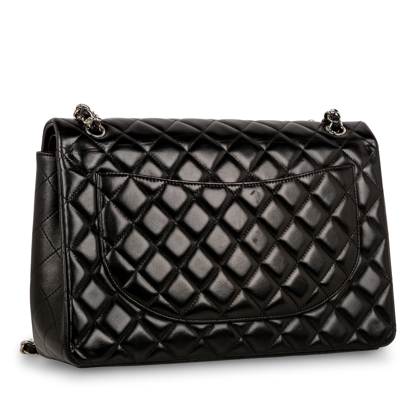 Chanel Classic Flap Lambskin Black Shoulder Bag Style 74