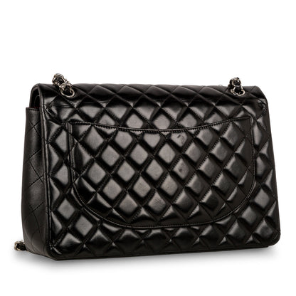 Chanel Classic Flap Lambskin Black Shoulder Bag Style 74