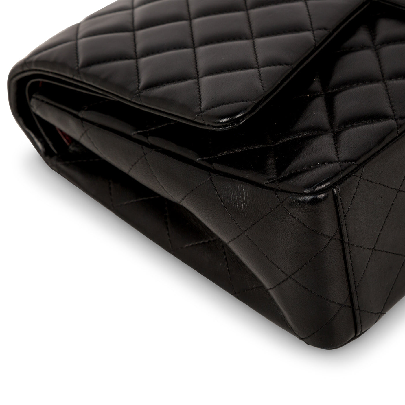 Chanel Classic Flap Lambskin Black Shoulder Bag Style 74