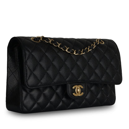 Chanel Classic Flap Lambskin Black Shoulder Bag Style 111