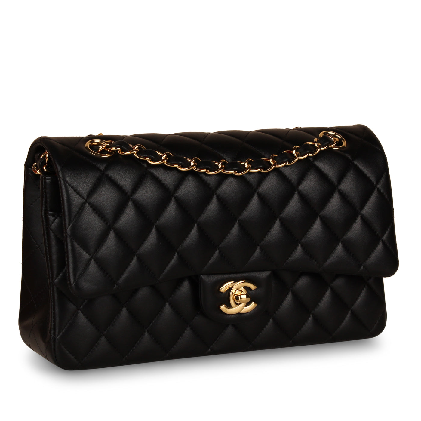 Chanel Classic Flap Bag Medium - Black Lambskin