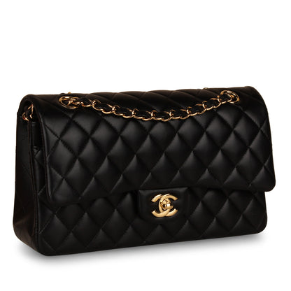 Chanel Classic Flap Bag Medium - Black Lambskin