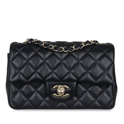 Chanel Classic Flap Lambskin Black Shoulder Bag Style 169