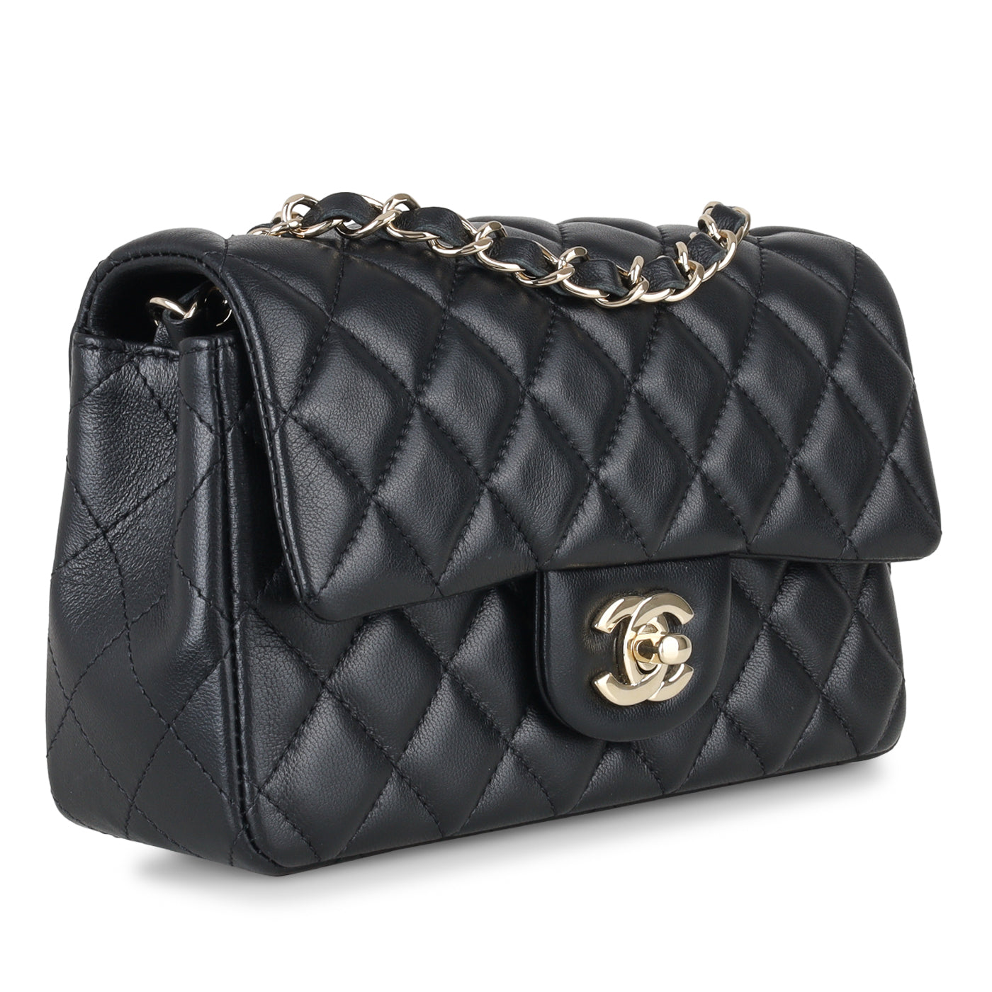 Chanel Classic Flap Lambskin Black Shoulder Bag Style 169