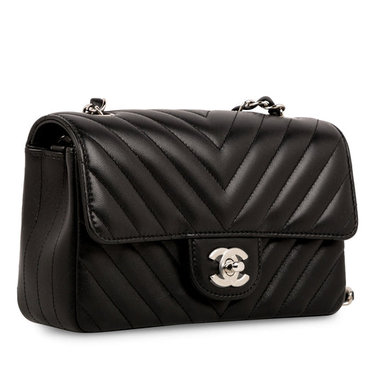Chanel Classic Flap Lambskin Black Shoulder Bag Style 200