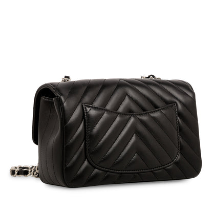 Chanel Classic Flap Lambskin Black Shoulder Bag Style 200
