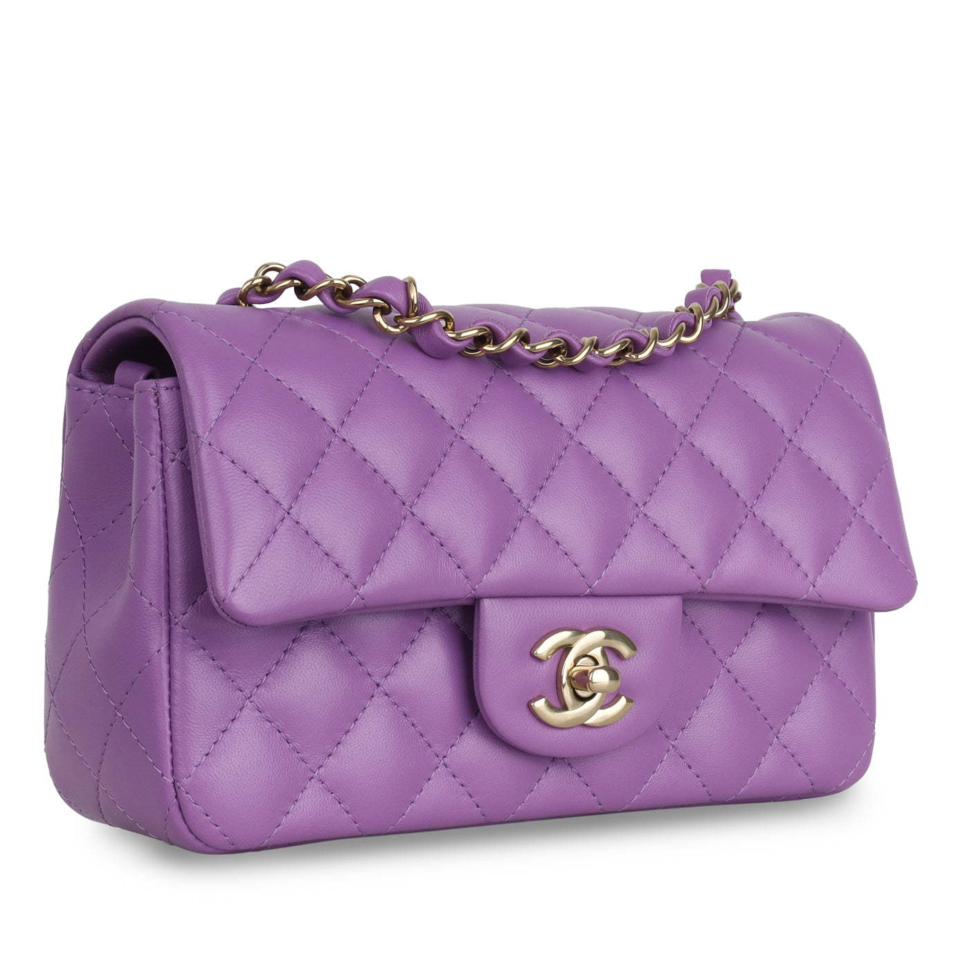 Chanel Classic Flap Lambskin Gold Shoulder Bag Style 82