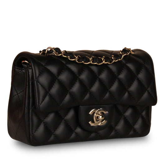 Chanel Classic Flap Lambskin Black Shoulder Bag Style 177