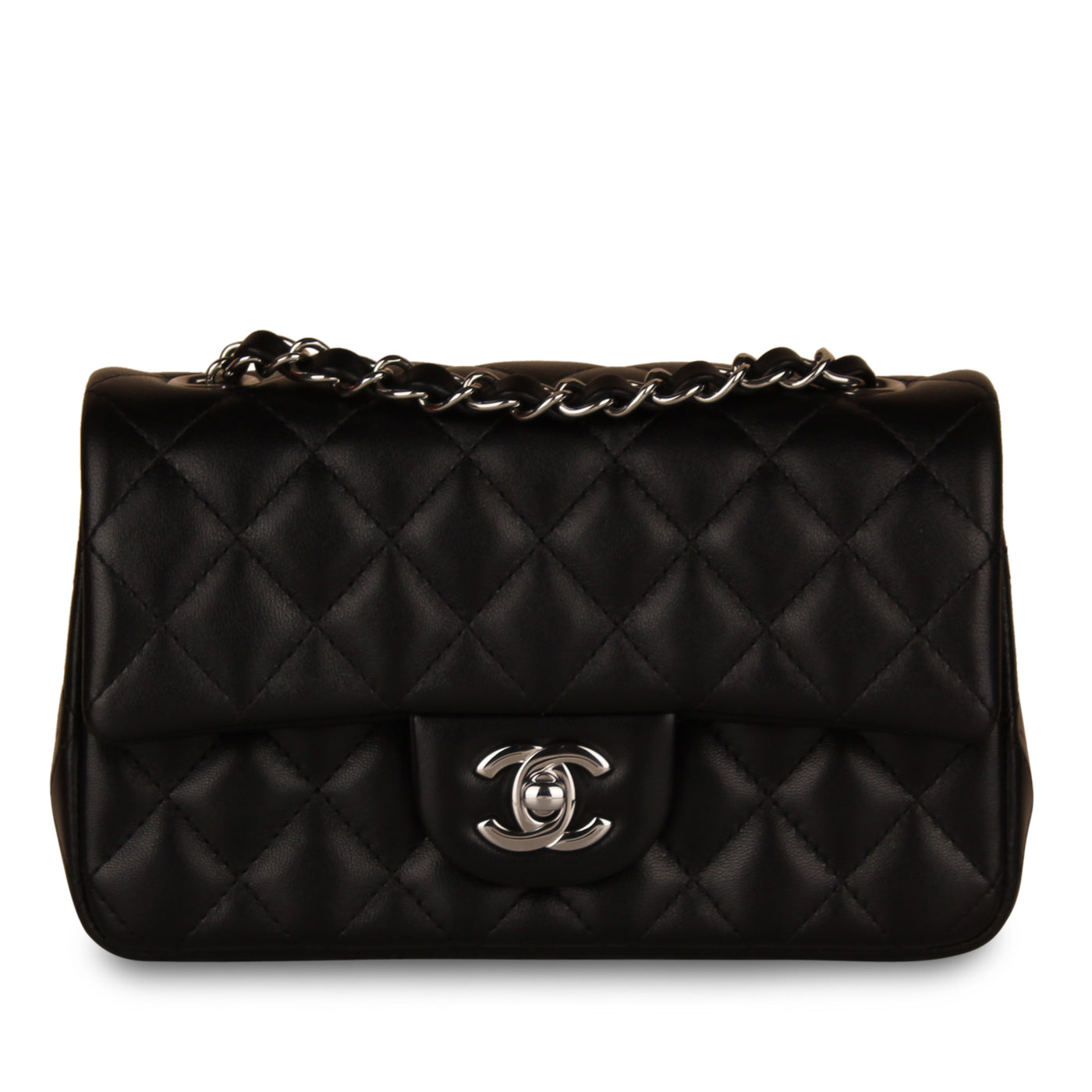 Chanel Classic Flap Lambskin Black Shoulder Bag Style 176