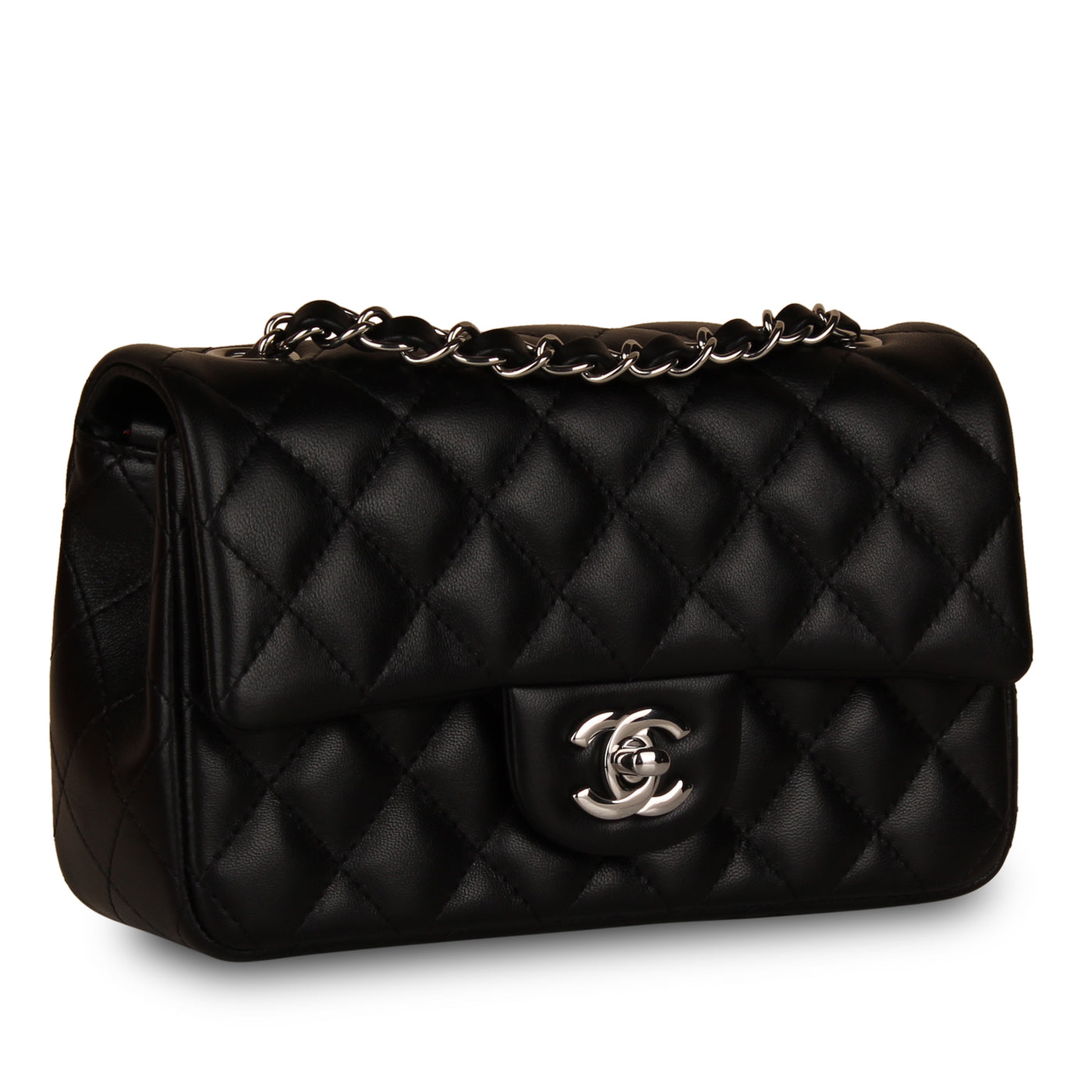 Chanel Classic Flap Lambskin Black Shoulder Bag Style 176