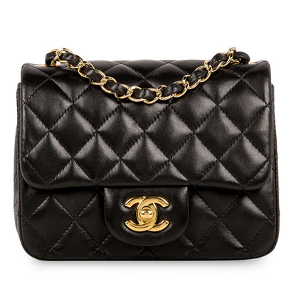 Chanel Classic Flap Lambskin Black Shoulder Bag Style 236