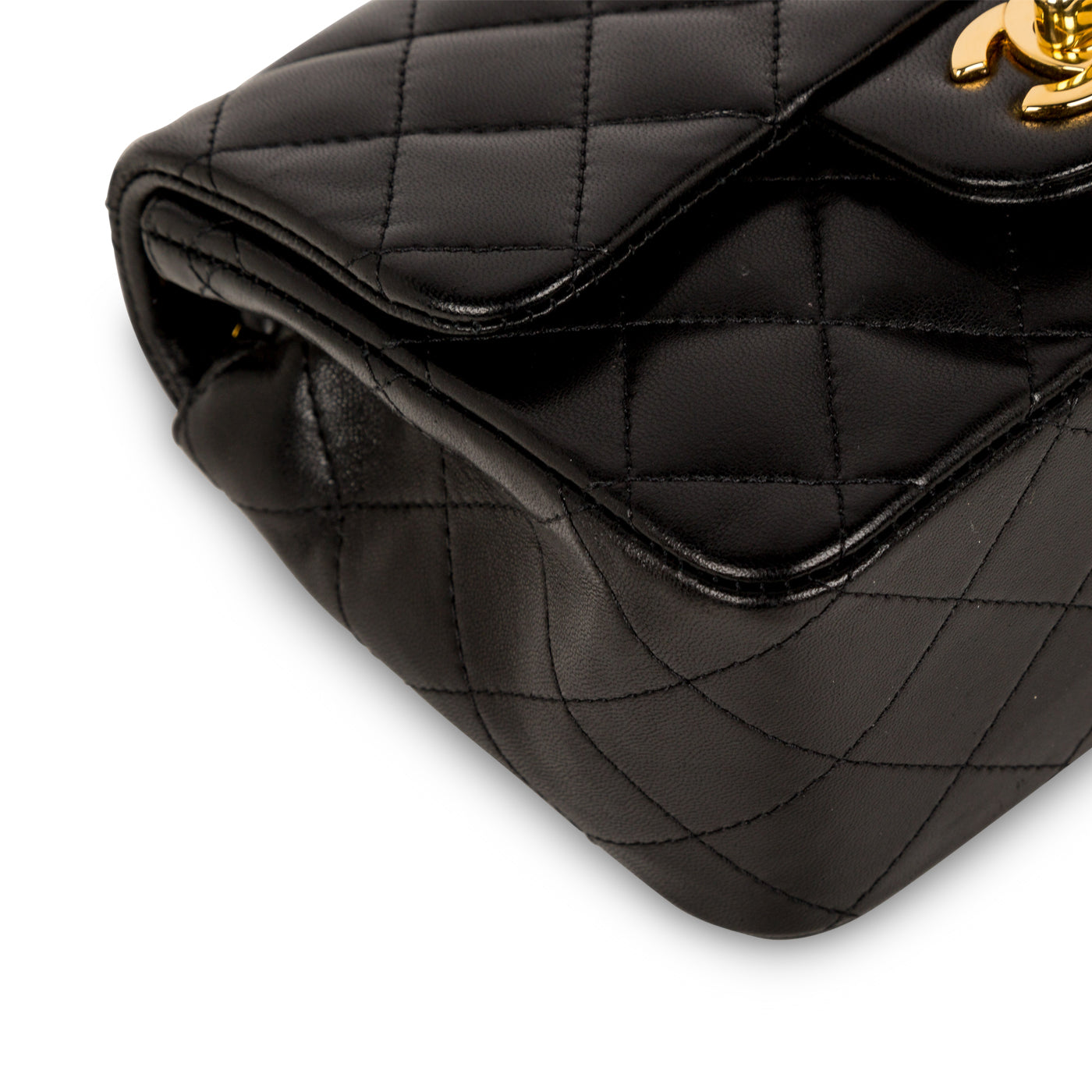 Chanel Classic Flap Lambskin Black Shoulder Bag Style 236