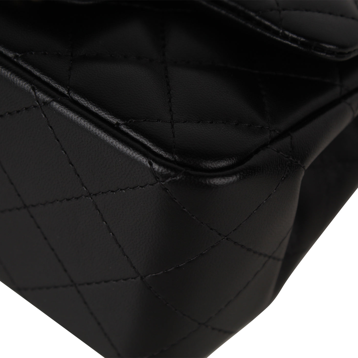 Chanel Classic Flap Lambskin Black Shoulder Bag Style 221