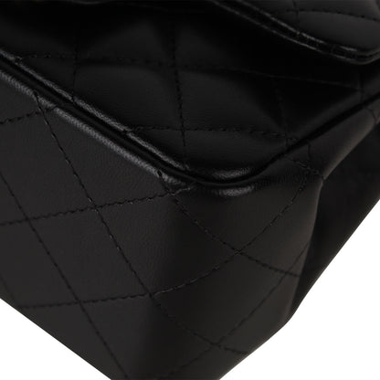 Chanel Classic Flap Lambskin Black Shoulder Bag Style 221