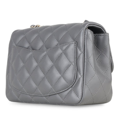 Chanel Mini Square Classic Flap - Grey Lambskin