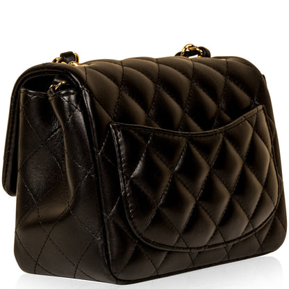 Chanel Classic Flap Lambskin Black Shoulder Bag Style 246
