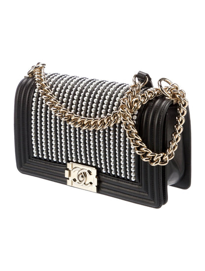Chanel Boy Medium Calfskin Pearl Handbag