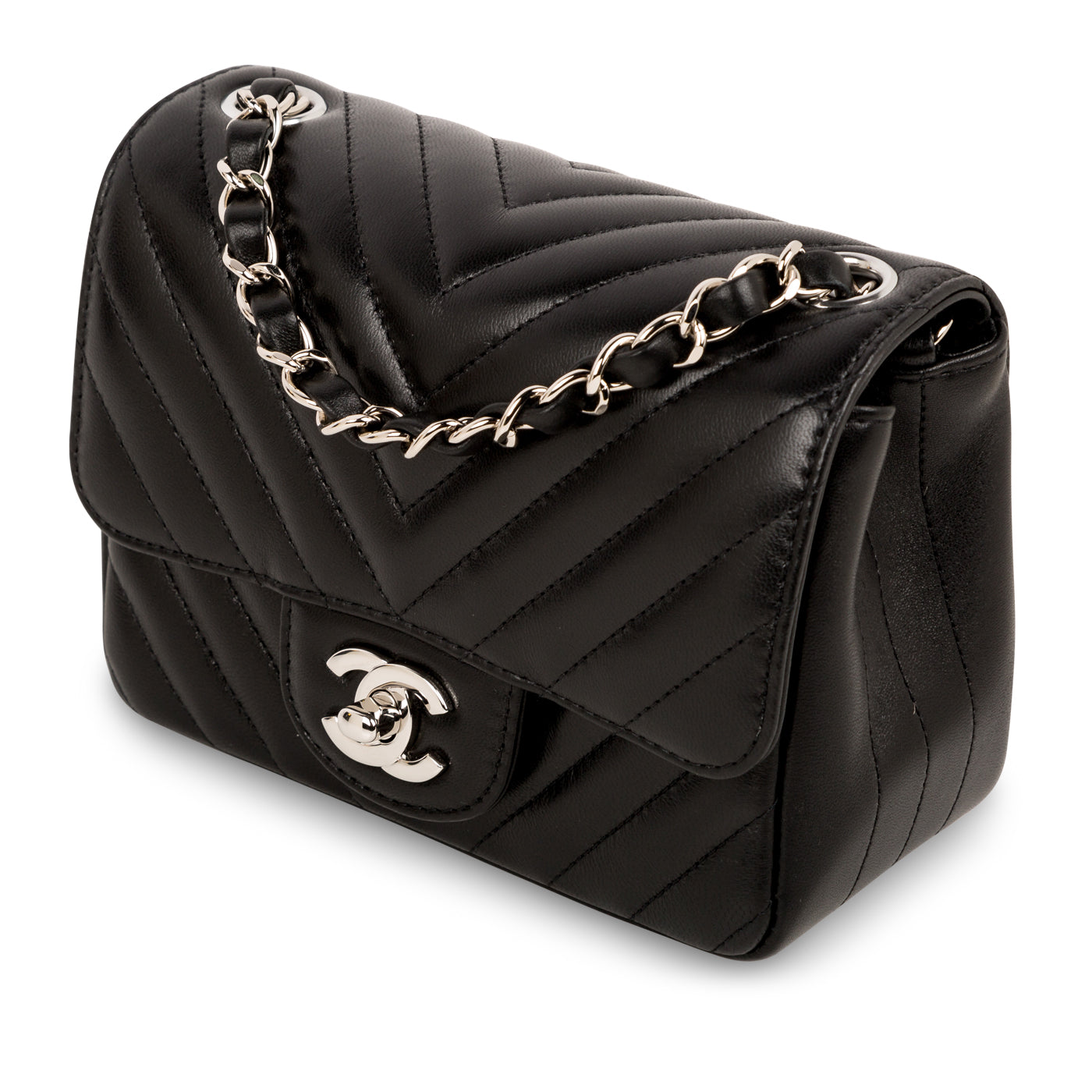Chanel Classic Flap Lambskin Black Shoulder Bag Style 237