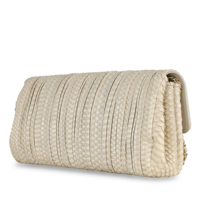 Chanel Python Pleated Flap Bag