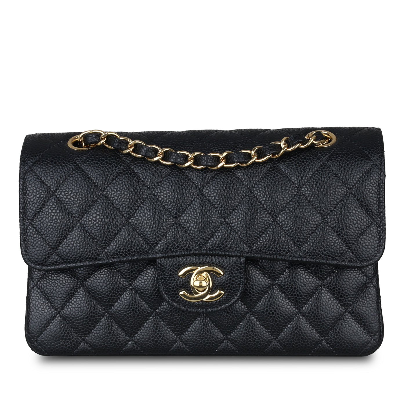 Chanel Classic Flap Caviar Black Shoulder Bag Style 122