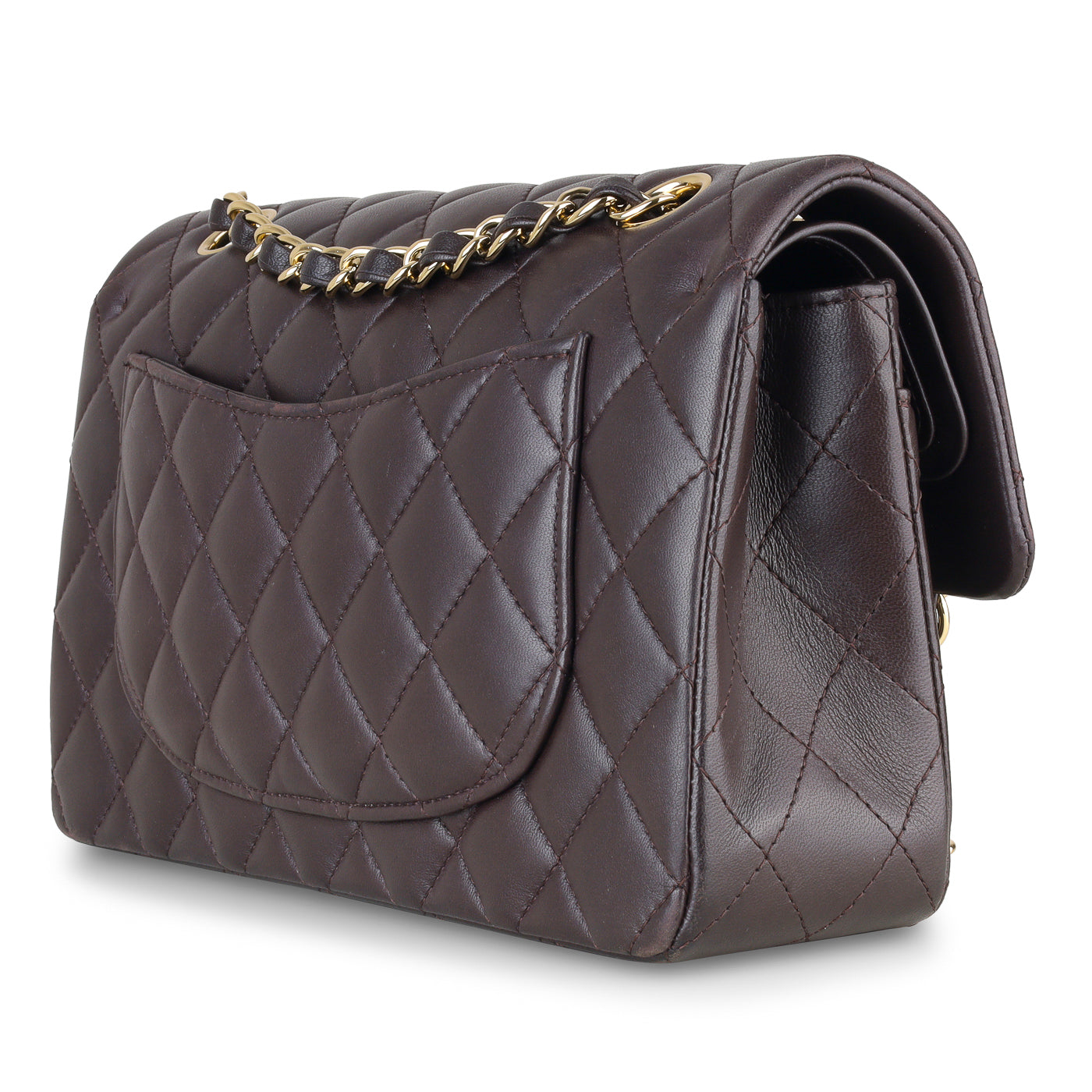 Chanel Classic Flap Lambskin Brown Shoulder Bag Style 11