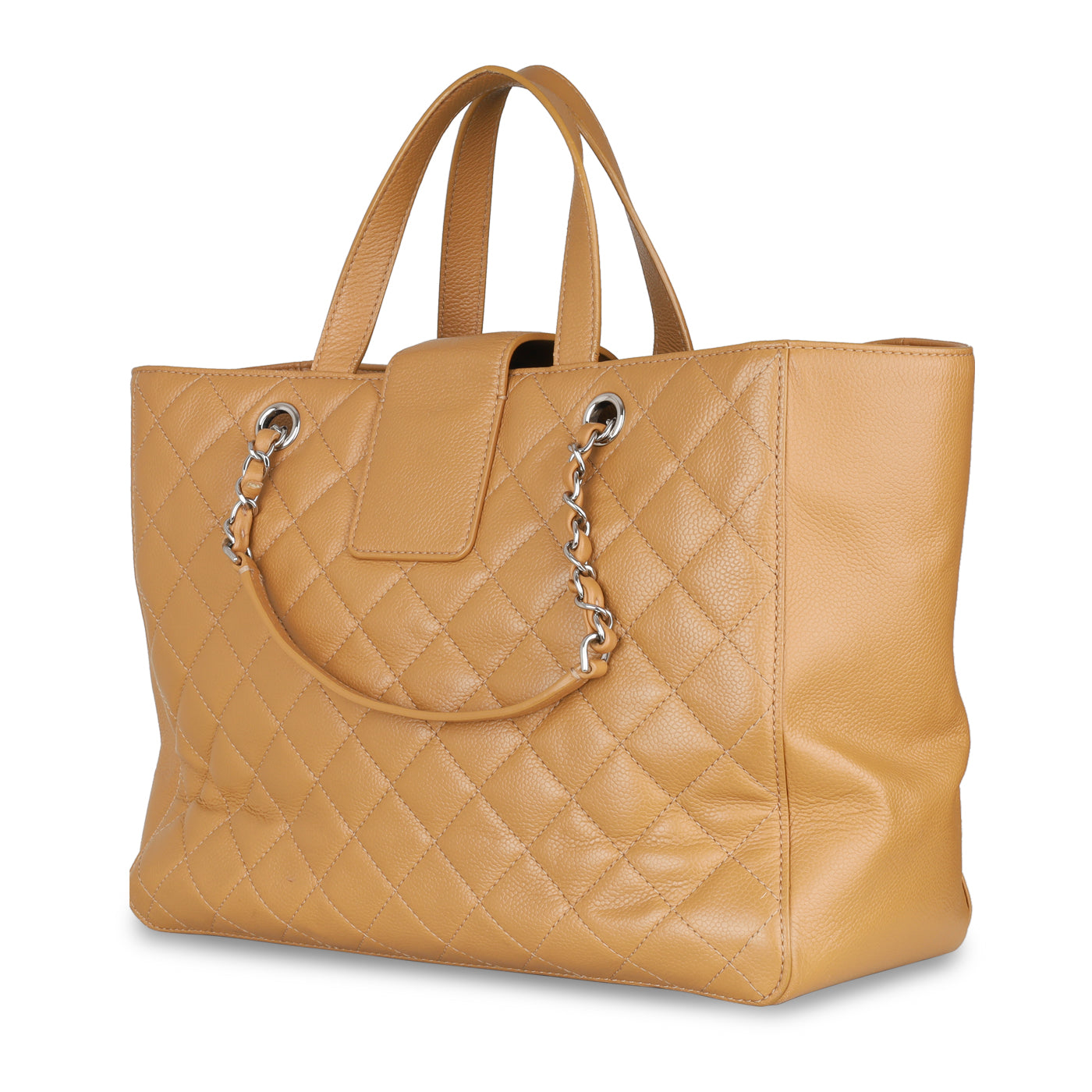 Chanel Luxury Caviar Silver Tote Bag