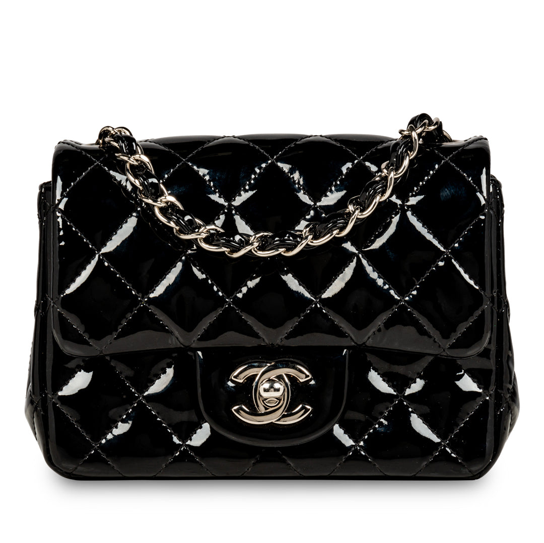 Chanel Classic Flap Patent Leather Black Shoulder Bag Style 9