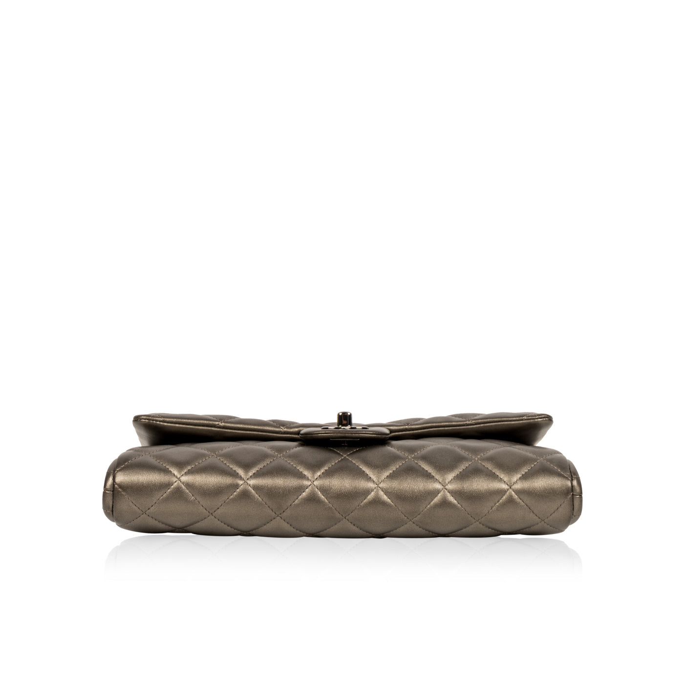 Chanel WOC Lambskin Silver Crossbody Lambskin