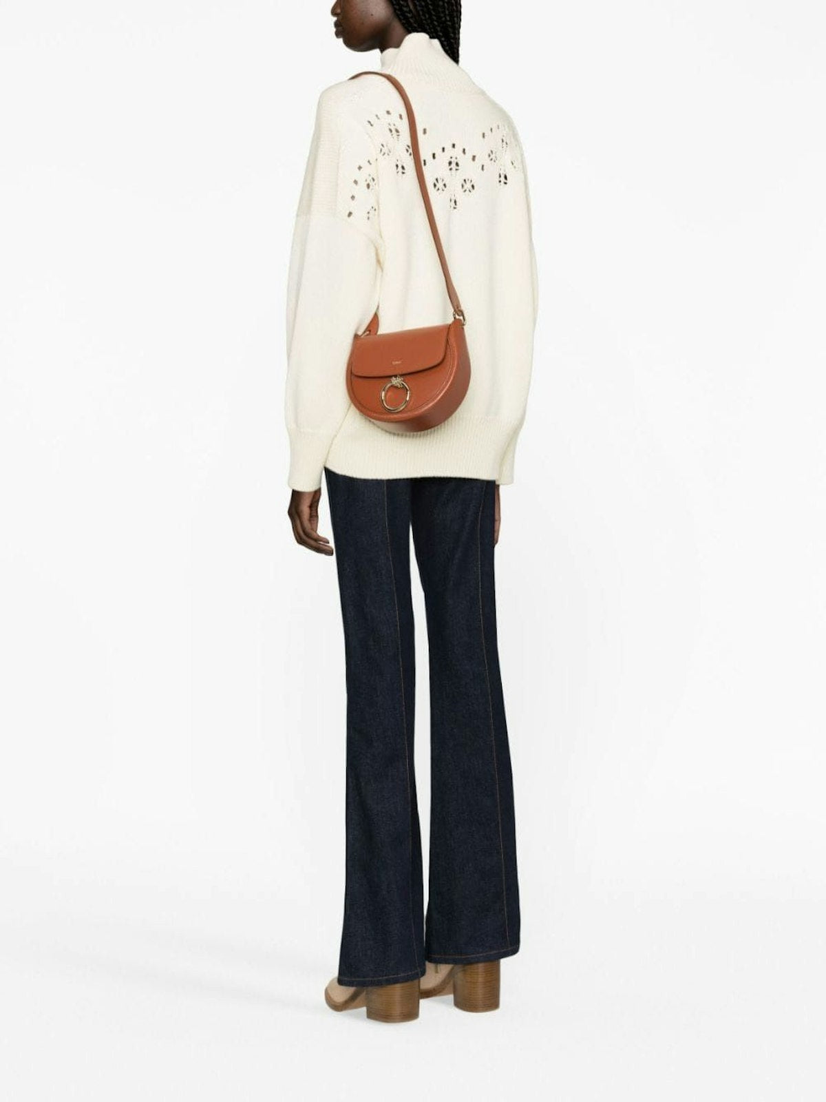 CROSSBODY ARLENE S MARRON LOGO DORADO