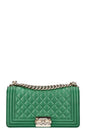 Chanel Boy Medium Green Handbag