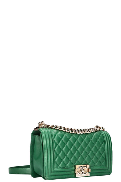 Chanel Boy Medium Green Handbag