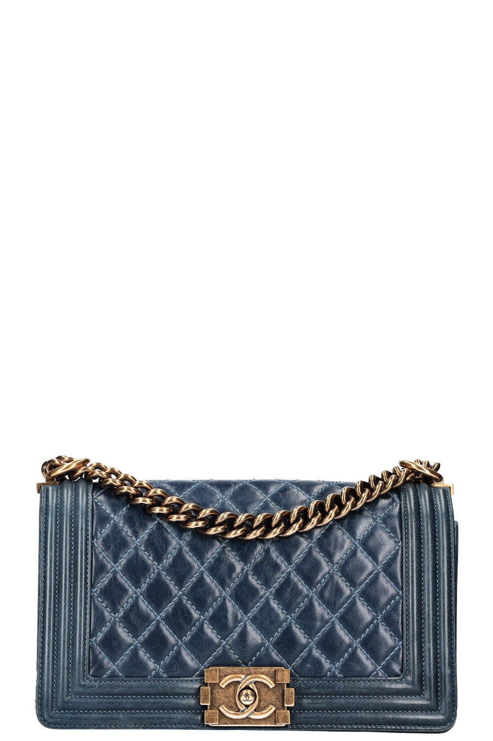 Chanel Boy Medium Blue Handbag Style