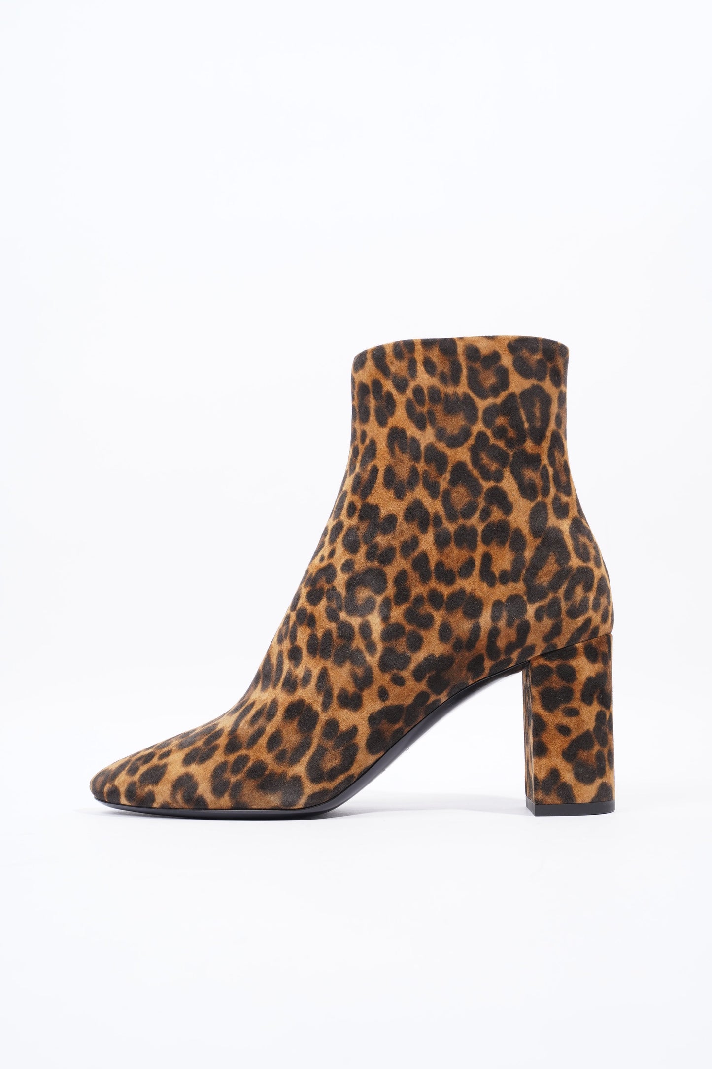 Saint Laurent Lou Ankle Boots 75 Leopard Print Suede Eu 39 Uk 6
