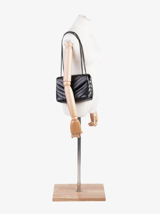 Saint Laurent Loulou Leather Black Shoulder Bag Style 11