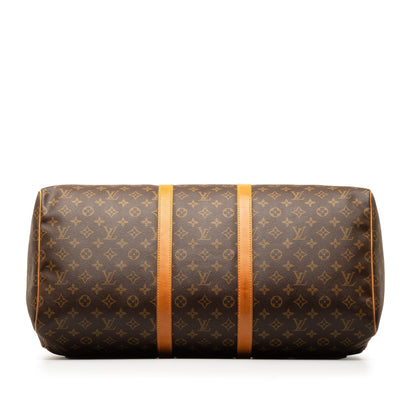 Brown Louis Vuitton Monogram Keepall 55 Travel Bag